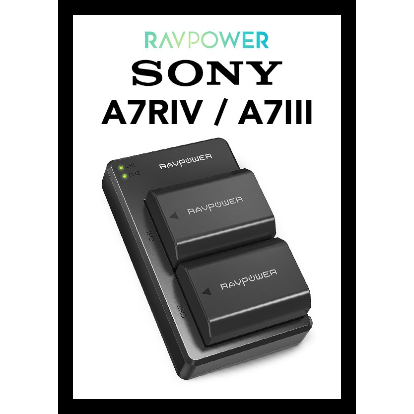 ที่ชาร์จแบต RAVPower USB Battery Charger Sony NP-FZ100 for Sony A7C A7RIV A9II A7III A7RIII A9 A7SII