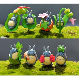 Totoro ขนาดเล็กสําหรับตกแต่งสวน 8 ชิ้น