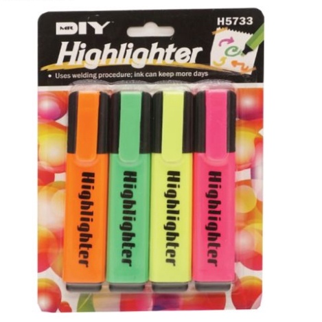 ปากกาไฮไลท์ ปากกาเน้นข้อความ ชุดปากกาHighlight 4 สี ปากตัด
