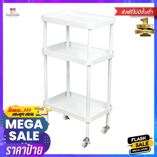 ชั้นวางของ 3 ชั้น มีล้อ STACKO DAISY 38x26x73 ซม. สีขาว3-TIER UTILITY CART STACKO DAISY 38X26X73CM WHITE