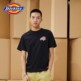 ใหม่ เสื้อยืดคอกลม แขนสั้น ผ้าฝ้าย พิมพ์ลาย Dickies สําหรับผู้ชาย และผู้หญิง