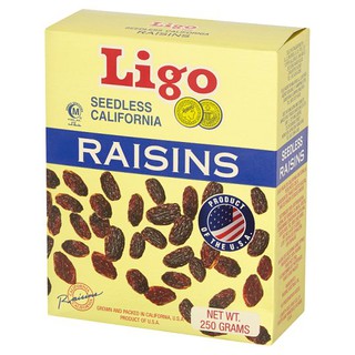 ลิโก้ ลูกเกด ลูกเกดอบแห้ง Ligo Raisins Seedless จากอเมริกาแท้ อร่อยมาก 250กรัม