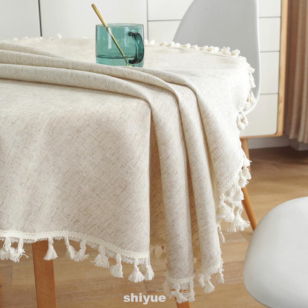 Home Round Decorative Dining Room Nordic Style Cotton Linen Table Cloth ...