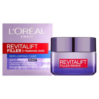 LOreal Paris Revitalift Filler Replumping Care Anti-Ageing Night Cream 50ml