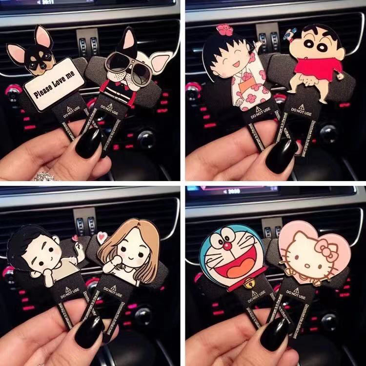 Crayon Shin-Chan การ์ตูนเข็มขัดนิรภัยหัวเข็มขัดรถที่นั่งเข็มขัดล็อคหัวเข็มขัดปลั๊กปลั๊ก Plug-In Mount Silencer Multi-Function หัวเข็มขัดอุปกรณ์ตกแต่งหัวเข็มขัด Universal Type