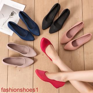 Fashionshoes1 พร้อมแจ้งผู้หญิงตื้นปากเยลลี่รองเท้าทำงานรองเท้าแตะนุ่ม kasut แบนส้นปริ๊นเซshoes👣