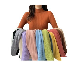 Janylucy  🧥เสื้อไหมพรมแขนยาว เสื้อคอเต่า มี 15 สี ให้เลือก ฟรีไซส์🧥