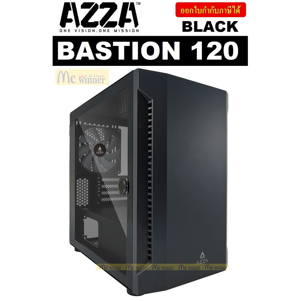 CASE (เคส) AZZA รุ่น BASTION 120 (TG) Micro ATX Mid Tower (CSAZ-120) Black (1 Fan RGB)