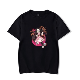 Demon Slayer Kimetsu No Yaiba เสื้อยืดผ้าฝ้าย พิมพ์ลาย สำหรับผู้ชาย และผู้หญิง ลวดลาย DS008A