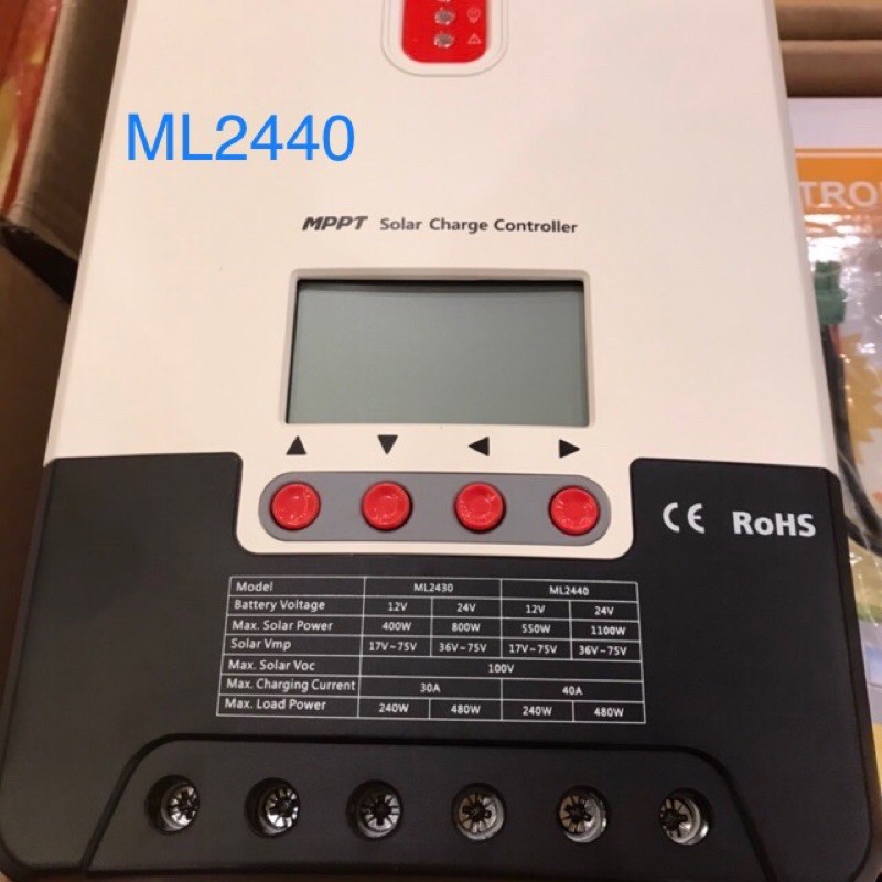 Control Charge12V/24V 40A โซล่าเซลล์ SRNE MPPT ML2440 เกรดดี รุ่นยอดนิยม ใช้กับแบตลิเธียม เจล น้ำได้