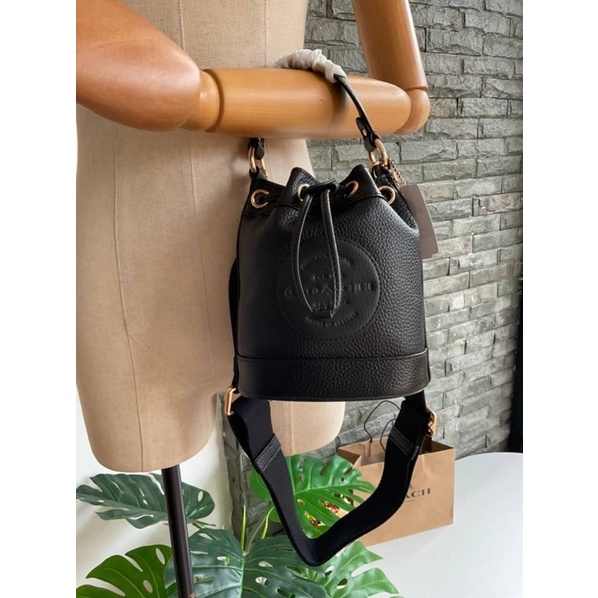 COACH DEMPSEY DRAWSTRING BUCKET BAG 15 WITH COACH PATCH