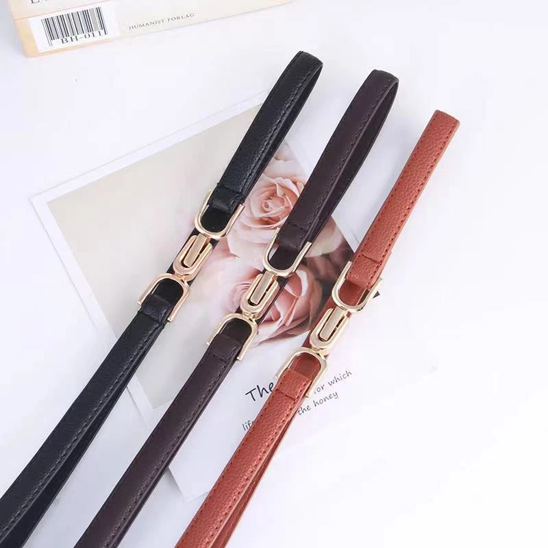 พร้อมส่ง!! เข็มขัดหนังPU ปรับระดับได้แบบยืดหยุ่นสำหรับผู้หญิง แฟชั่นทันสมัย วินเทจ ( P12 )