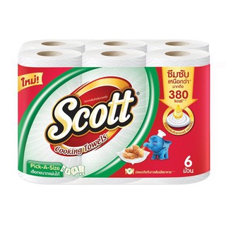 สก๊อตต์ กระดาษอเนกประสงค์ ทาวเวล (6 ม้วน) Scott Multipurpose Paper Tower (6 rolls)