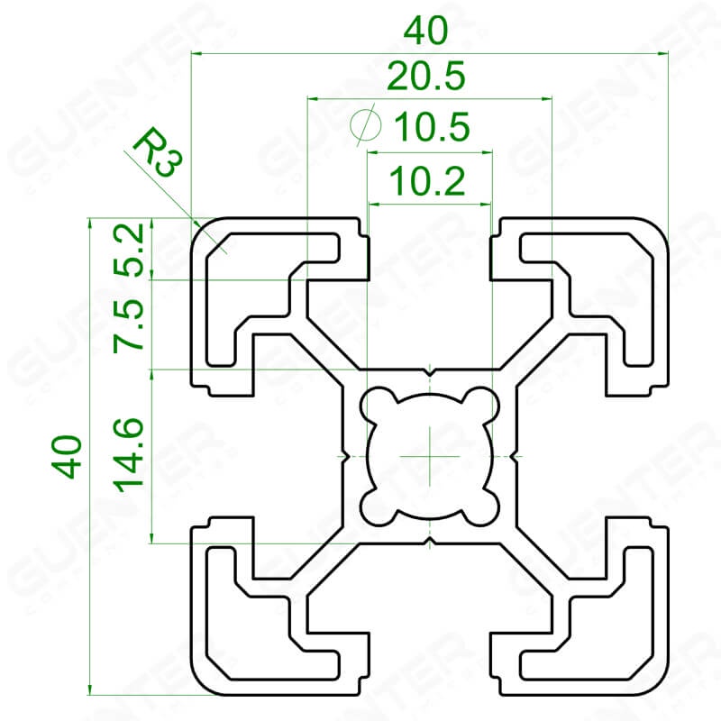 อลูมิเนียมโปรไฟล์ 40×40 T-Slot มีหลายขนาด (สั่งตัดได้ ขนาด cm) ยาวสุด 1 เมตร สินค้ามาตรฐาน ราคาถูกสุด [ALPC-44-TS] ราคา ถูกที่สุด ดีลบีเคเค แกลเลอรีภาพที่ 2