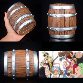 ถังไวน์ไม้ One Piece GK Squatting Ace Wine Barrel Wooden Barrel โมเดลวันพีช โมเดล อนิเมะ onepiece โมเดล 9.5cm