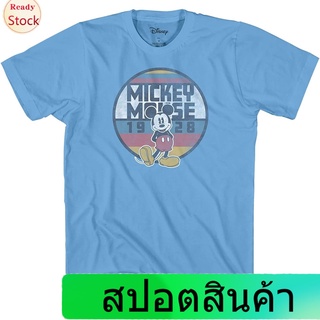 เสื้อยืดลำลอง Disney Mickey Mouse Retro Circle Classic Vintage Disneyland World Adult Tee Graphic T-Shirt For Men Tshirt