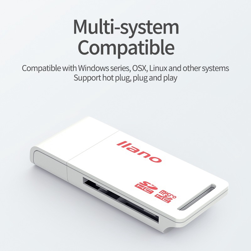 llano 2 in 1 การ์ดรีดเดอร์ USB TF / SD ขนาดเล็ก - รูปที่ 4