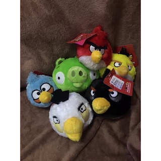 (มือ2) ป้ายห้อย ของแท้ ตุ๊กตา angry birds ขายยกเซต 6 ตัว นก หมู แองกรี้เบิร์ด