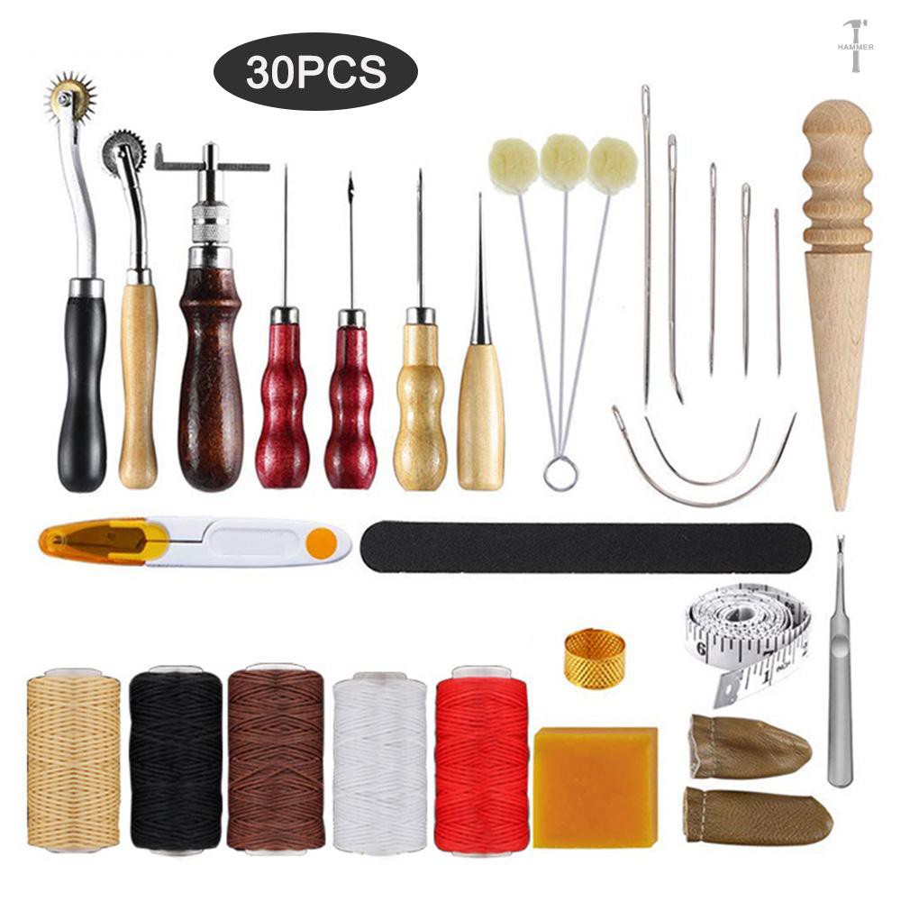 30pcs Leather Tool Kit Leather Working Tools Basic Leather Sewing ...