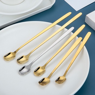 Long Handle Stainless Steel Coffee Spoon / Creative Tableware Tea Ice Cream Honey Stir Spoons Kitchen Gadgets