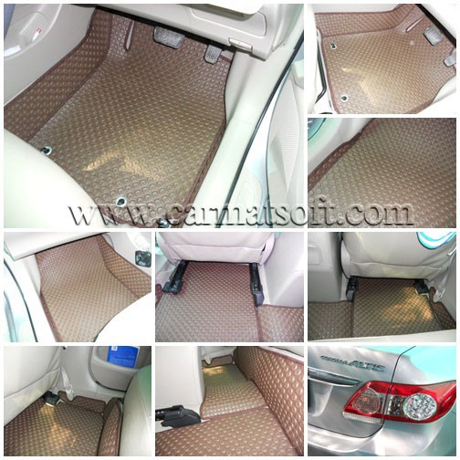 พรมปูพื้นรถยนต์ TOYOTA  ALTIS 2008-2013  เต็มคัน12ชิ้น กระดุมยางEVA 5-6มิล (พื้นเรียบ+ตีนตุ๊กแก)