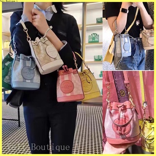 Coach  กระเป๋าสะพายข้าง C8322 กระเป๋าผู้หญิง กระเป๋าถือ กระเป๋าถัง woman Drawstring bucket bag handbag