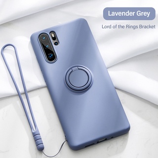 เคสซิลิโคนนิ่ม กันกระแทก พร้อมแหวนแม่เหล็ก สําหรับ Huawei P20 P40 P30 Pro