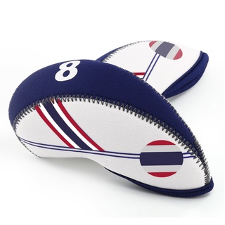 [ใหม่] 10 pcs ปลอกหุ้มหัวไม้กอล์ฟ อุปกรณ์กอล์ฟ Golf Thailand Flag Neoprene Iron Headcovers