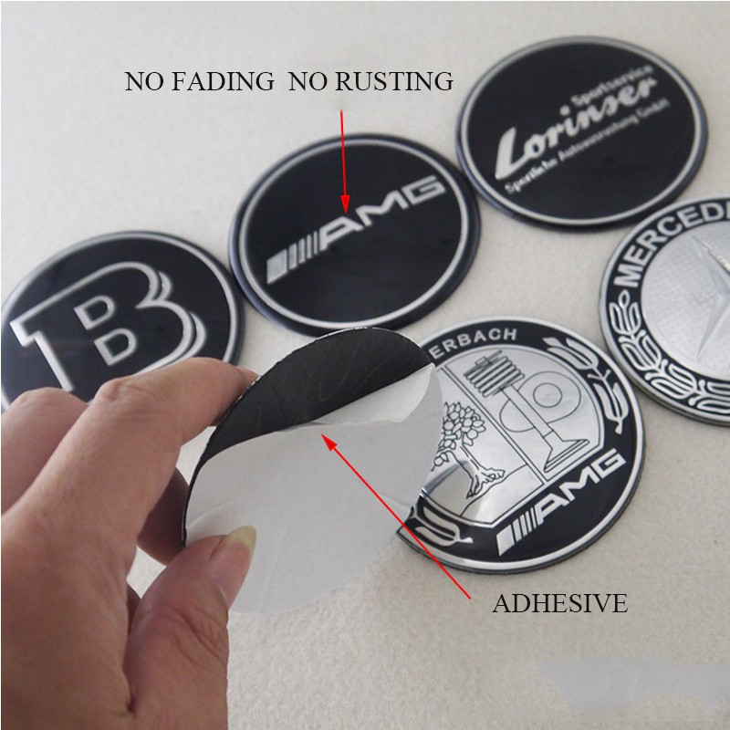 1X 75 มม.AMG ล้อ Hub Caps ฝาครอบสติกเกอร์สัญลักษณ์สําหรับ Mercedes ราคา ถูกที่สุด ดีลบีเคเค แกลเลอรีภาพที่ 2