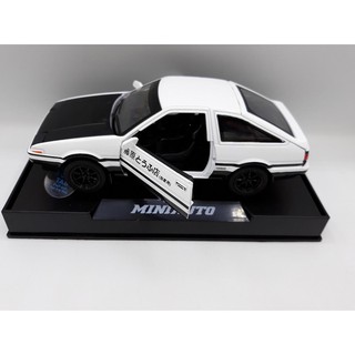 โมเดลรถยนต์ TOYOTA AE86  ทำจากเหล็ก สัดส่วน 1:28 ประตู ฝากระโปรง เปิดปิดได้เหมือนจริง สีาว