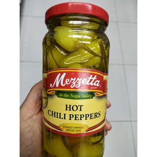 Mezzetta Hot Chili Peppers พริก ดอง น้ำส้มสายชู เมซเซตต้า 473 มล.