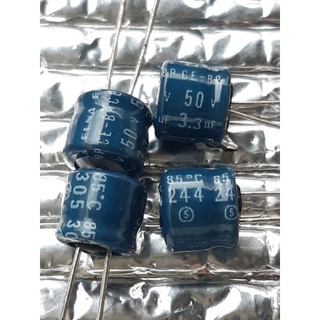 Elna CE-BP 3.3uf 50v (ตัวเตี้ย) capacitor ตัวเก็บประจุ คาปาซิเตอร์ ไม่มีขั้ว nonpolar bipolar bp