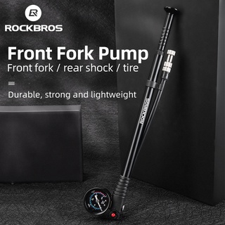 Rockbros เครื่องปั๊มลมยางจักรยาน บารอมิเตอร์ 300PSI แรงดันสูง ด้านหลัง แบบพกพา อุปกรณ์เสริม สําหรับจักรยานเสือภูเขา