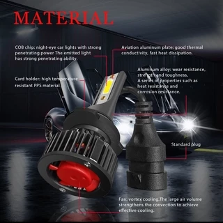 LEADTOPS หลอดไฟหน้าไฟตัดหมอกรถยนต์ H7 H4 Led 4300K 6000K 3000K 8000K 12000K 12V H3 9005 Hb3 9006 Hb4 LED 8000K 1 คู่