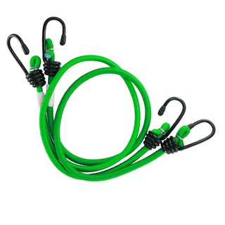 สายรัดยางยืด พร้อมตะขอ 80 ซม. สีเขียว Steel Hooks Bungee (1 แพ็ค 2 เส้น)