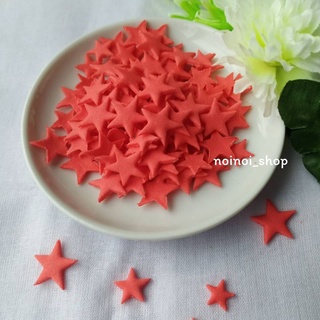 น้ำตาลแต่งหน้าเค้ก รูปดาวสีแดง Star 🌟 กัมเพสตกแต่งหน้าเค้ก คัพเค้ก ทานได้ น่ารักมาก