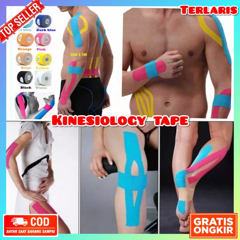 Kinesio TAPE เทปบําบัดกีฬา "5 ซม. X 5 ม. / KINESIOLOGY TAPE ของแท้ / KINESIO TAPE ฟุตบอล, FUTSAL, FU