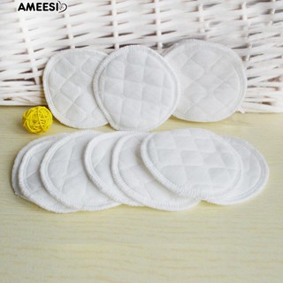 ☺Ameesi 2Pcs หญิงตั้งครรภ์ที่มีรูปร่างกลมฝ้ายผ้าอ้อมดูดซับ Super Absorbent Nursing Pads