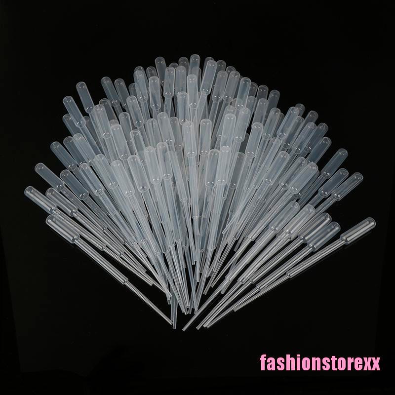 ( Nfasxx ) หลอดดูดดรอปเปอร์พลาสติกใสใช้แล้วทิ้ง 100 ชิ้น 3 มล .