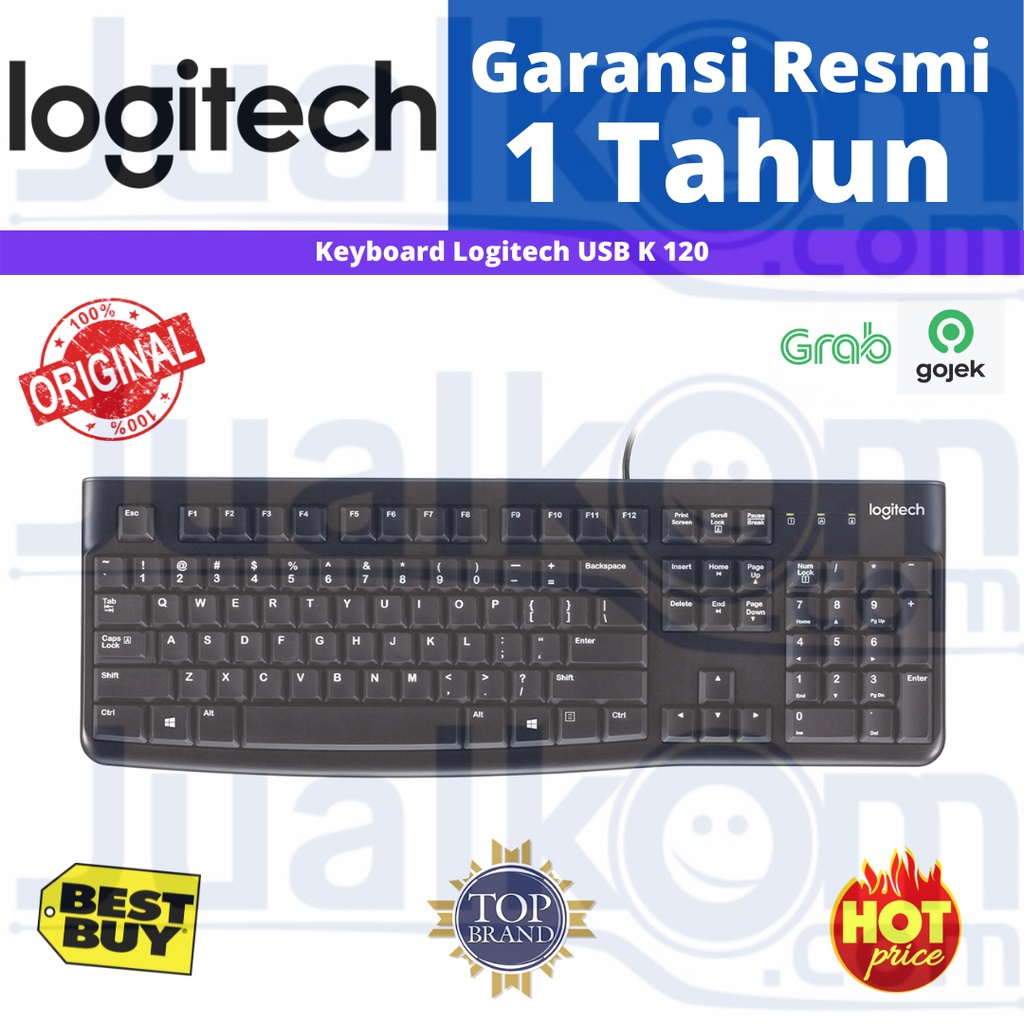 คีย์บอร์ด USB แบบมีสาย K120 K 120 อย่างเป็นทางการของ Logitech
