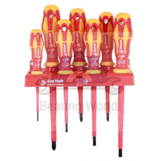 KING EAGLE ไขควงแกนหุ้มฉนวนกันไฟฟ้า 8 ตัวชุด รุ่น KEVD-08 VDE 1000V ไขควง Insulated Screwdriver Set