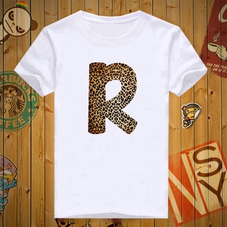 เสื้อยืดสกรีนลายอักษร R - ลายเสือ