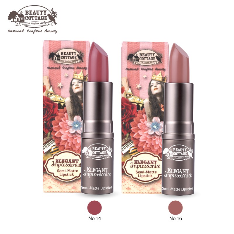 [ซื้อคู่ราคาพิเศษ] BEAUTY COTTAGE ELEGANT IMPRESSIONIST SEMI-MATTE LIPSTICK เซมิ - แมตต์ ลิปสติก NO