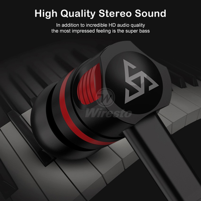 Wiresto หูฟังอินเอียร์แบบมีสายแจ็ค 3 . 5 มม .