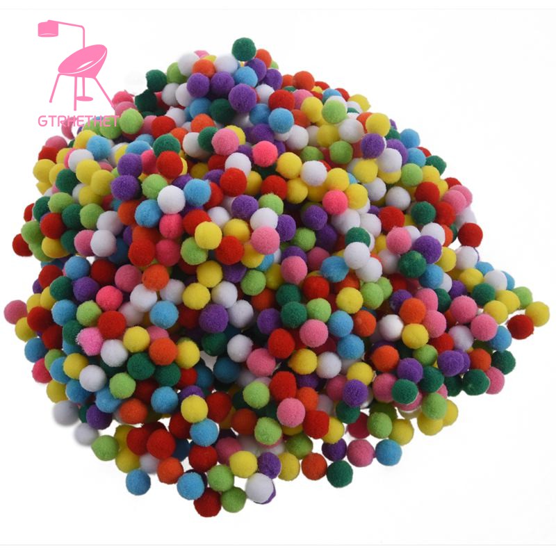 1000 ชิ้น 10 มิลลิเมตรผสมสีนุ่มปุยปอมปอมปอมปอม