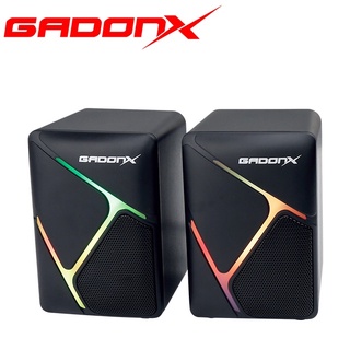 GADONX GSP-X5 ลำโพง USB ลำโพงต่อคอม สำหรับเครื่องคอมพิวเตอร์แล็ปท็อปโน๊ตบุ๊ค ดีไซน์สวย!! รับประกันสินค้า 1 ปี.