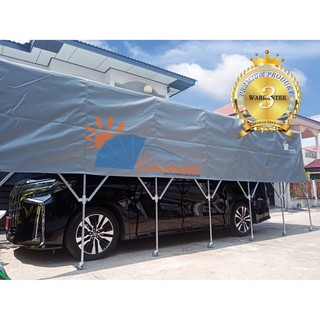 โรงจอดรถสำเร็จรูปพับเก็บได้ เต็นท์จอรถ CARSBRELLA รุ่น SUNSHINE A ยืด หด พับ เก็บ ได้