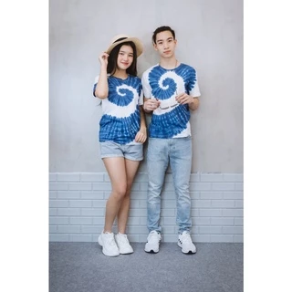 🔥พร้อมส่ง🔥 เสื้อมัดย้อมสีคราม เสื้อยืดมัดย้อมไทย ผ้า cottonมีไซส์3XL ใส่ไปทะเลชิลๆ ย้อมมือ ผ้านุ่ม ไม่หด แบบผู้ใหญ่-เด็ก