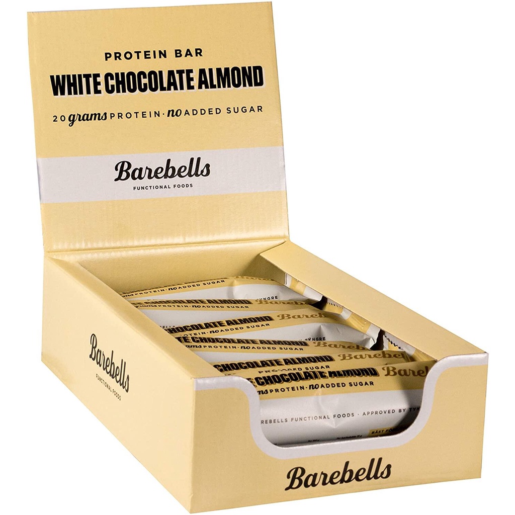 (Buy 1 get 1 free)เเบร์เบล BAREBELLS PROTEIN BAR WHITE CHOCOLATE ALMOND โปรตีนบาร์รสไวท์