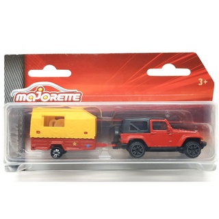 Majorette Jeep Wrangler Rubicon + Horse trailer - Dark Red Color /scale 1/60 (3 inches) in package